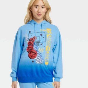 Women's NBA Warriors Oversized Graphic Hoodie - Blue S 01025